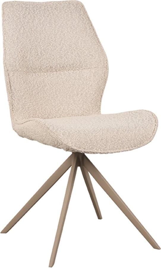 LABEL51 Eetkamerstoel Comfy Naturel Boucle Set van 2