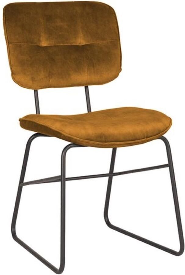 LABEL51 Eetkamerstoel Dez Velvet Oker Set van 2