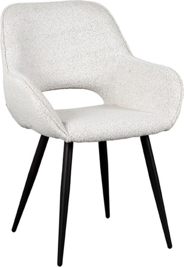 LABEL51 Eetkamerstoel Fer Créme Boucle Set van 2
