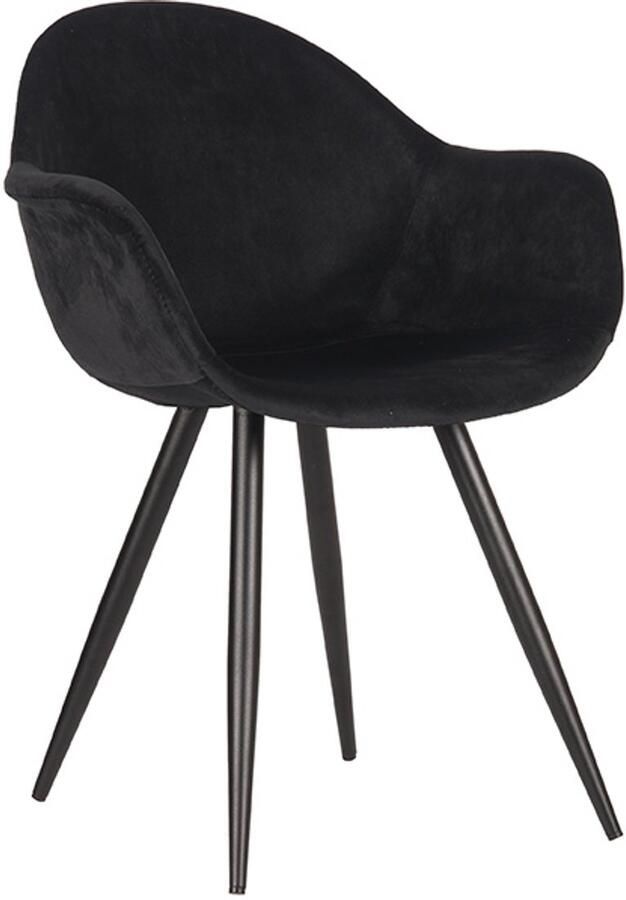LABEL51 Eetkamerstoel Forli Zwart Velvet Set van 2