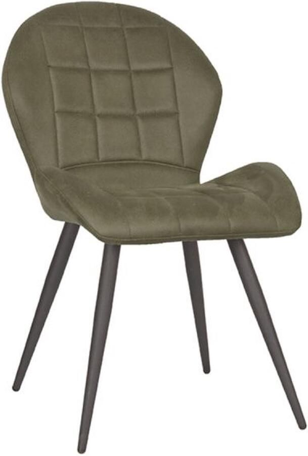 LABEL51 Eetkamerstoel Sil Army Groen Set van 2