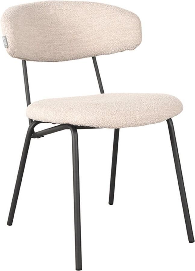 LABEL51 Eetkamerstoel Zack Naturel Bouclé Set van 2