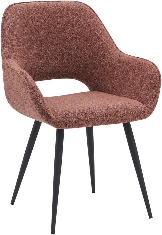 LABEL51 Fer Eetkamerstoel Transparant Stof Black Frame Stoel Normale eetkamerstoel Met Armleuning