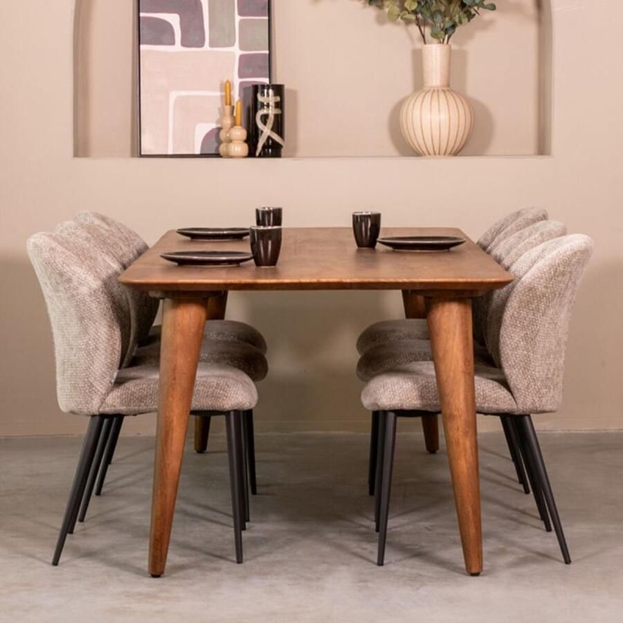 LABEL51 Eettafel Fly 160 cm Nature Smooth Mangohout