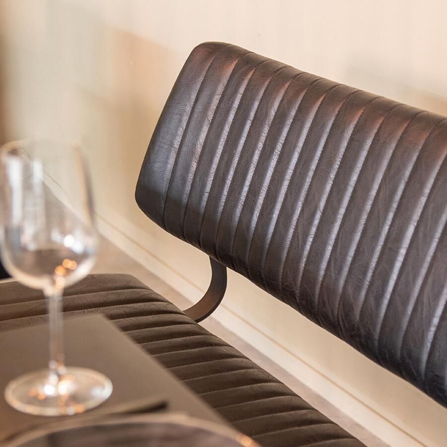 LABEL51 Gusto Eetkamerbank Zwart Kunstleer 120 cm