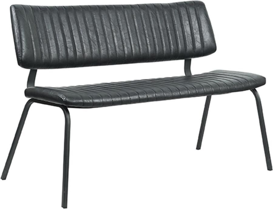 LABEL51 Gusto Eetkamerbank Zwart Kunstleer 120 cm - Foto 2