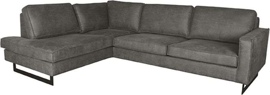 LABEL51 Hoekbank Allure Antraciet Micro Suède Links