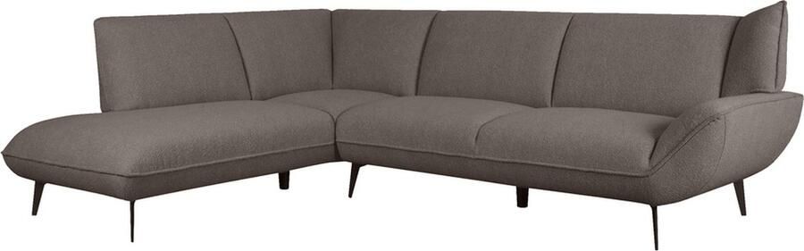 LABEL51 Hoekbank Bruin Links Bouclé 247x203x82 cm Hoekbank Pesaro - Foto 2