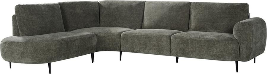 LABEL51 Milano Hoekbank Groen Velvet Links Met Armleuning - Foto 3