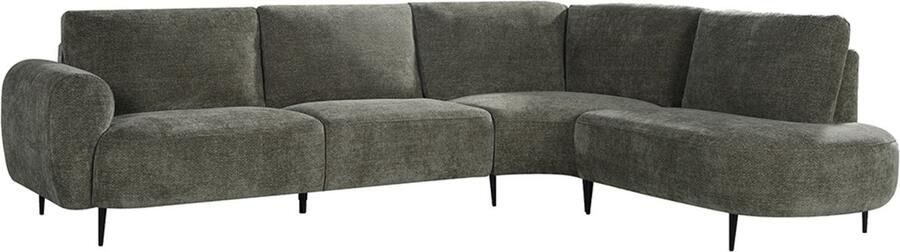 LABEL51 Milano Hoekbank Groen Velvet Rechts Met Armleuning - Foto 4