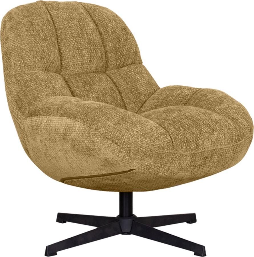 LABEL51 Huxley Fauteuil Geel Velvet One Size Draaibaar