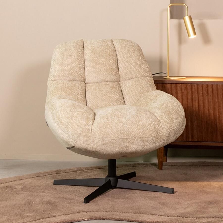 LABEL51 Huxley Fauteuil Groen Velvet One Size Draaibaar