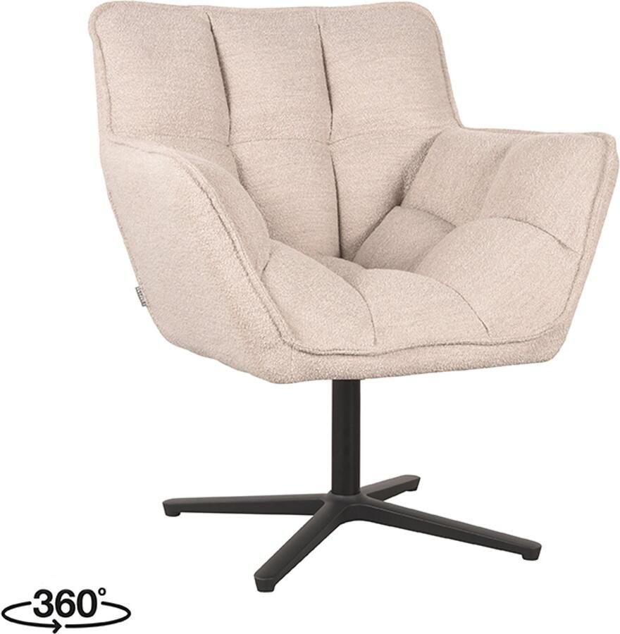 LABEL51 Ian Fauteuil Naturel Stof One Size Draaibaar Met Armleuning