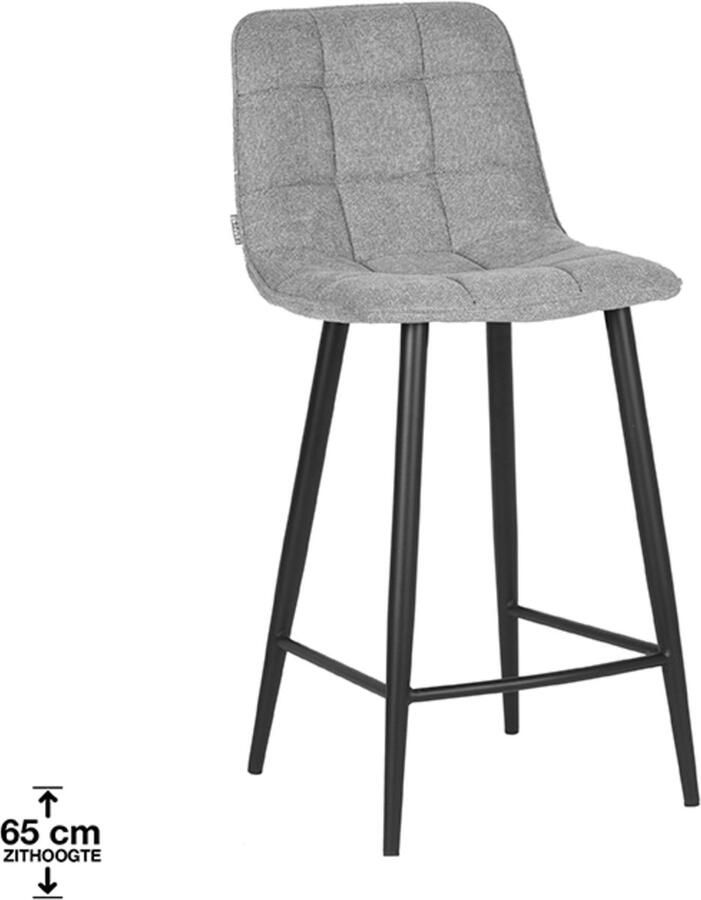 LABEL51 Jelt Barkruk Grijs Synthetisch Zithoogte 65 Kruk