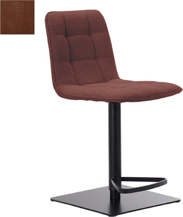 LABEL51 Juul Barkruk Oranje Velvet Zithoogte 55-81 Kruk