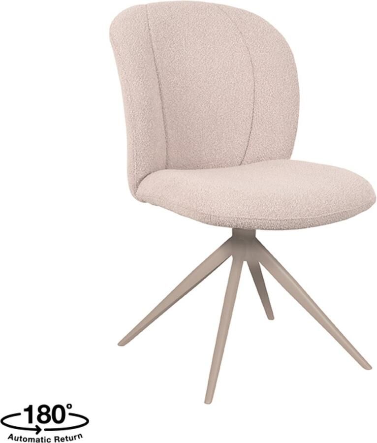 LABEL51 Kimo Eetkamerstoel Naturel Boucle Taupe Onderstel Stoel Normale eetkamerstoel - Foto 2