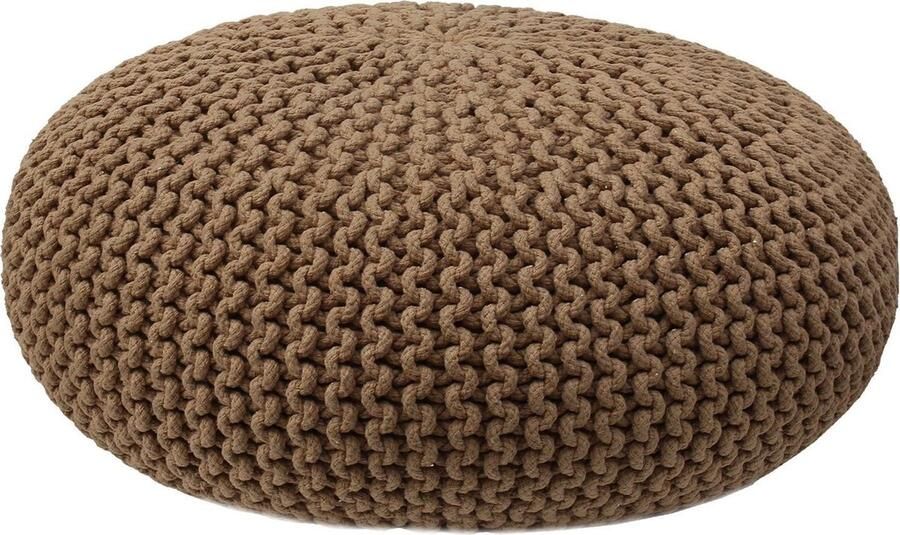 LABEL51 Label 51 Gebreid Poef Beige