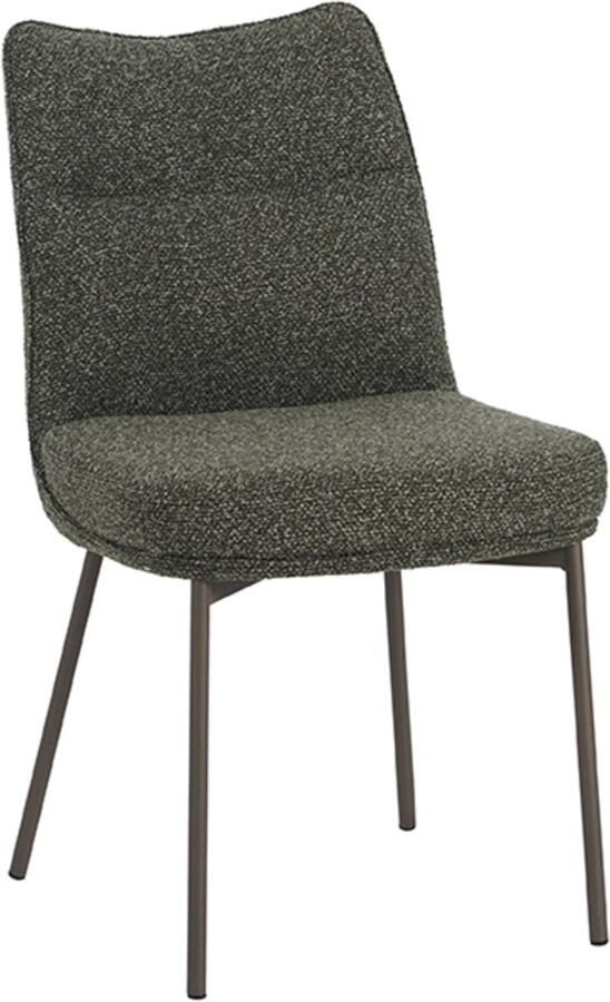 LABEL51 Lennon Eetkamerstoel Groen Stof Black Frame Stoel