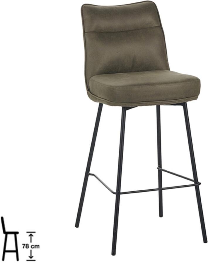 LABEL51 Lennon Eetkamerstoel Groen Stof Zithoogte 78 Stoel