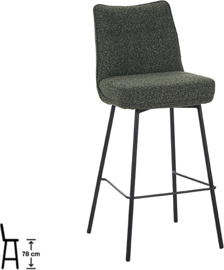 LABEL51 Lennon Eetkamerstoel Groen Stof Zithoogte 78 Stoel