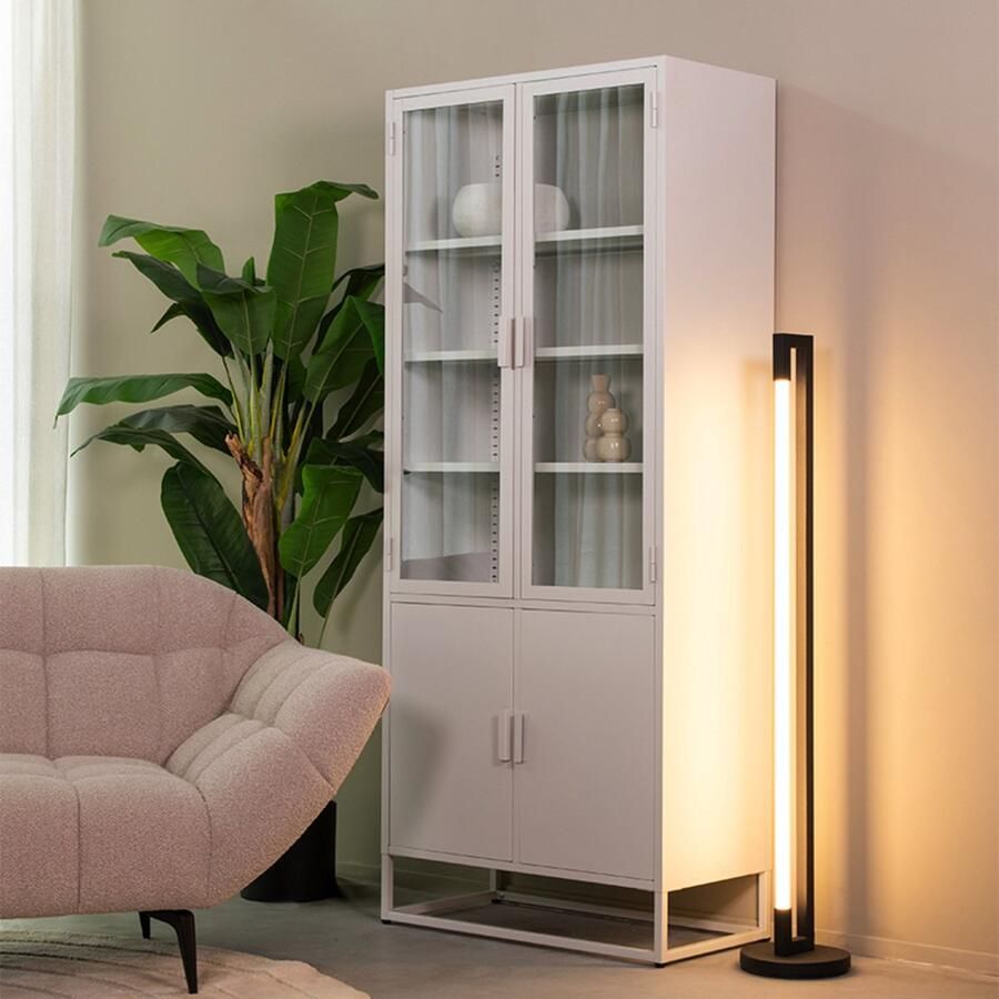 LABEL51 Vitrinekast Level Wit Metaal 80x40x190 cm