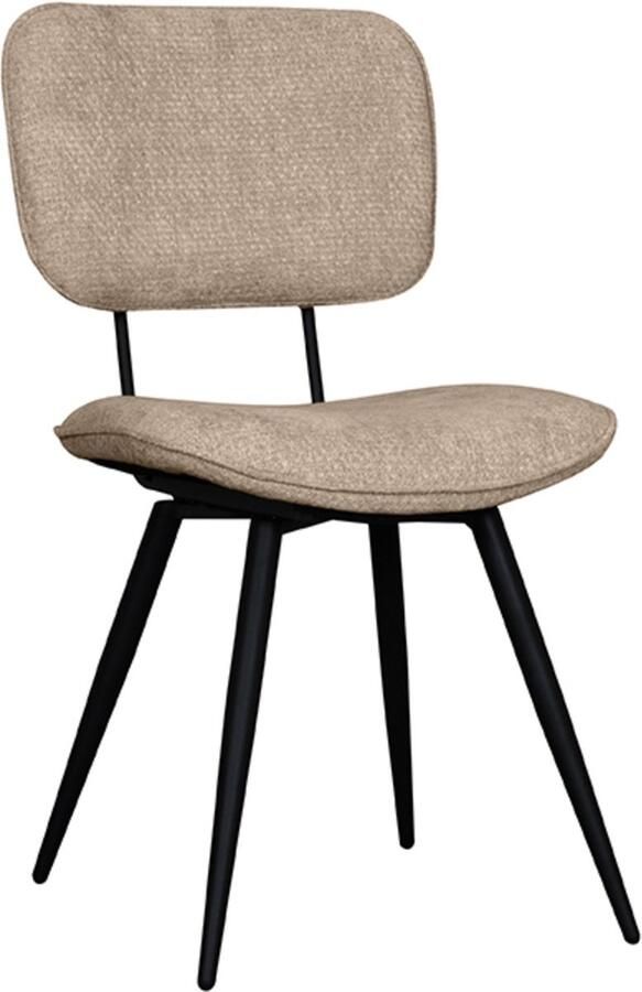 LABEL51 Liva Eetkamerstoel Bruin Velvet Black Frame Stoel Normale eetkamerstoel