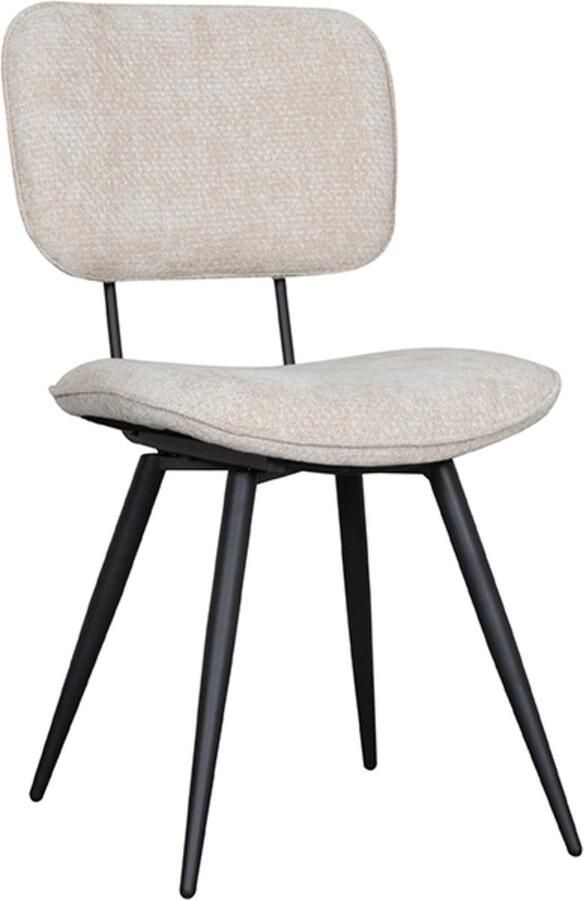 LABEL51 Liva Eetkamerstoel Naturel Velvet Black Frame Stoel Normale eetkamerstoel - Foto 2
