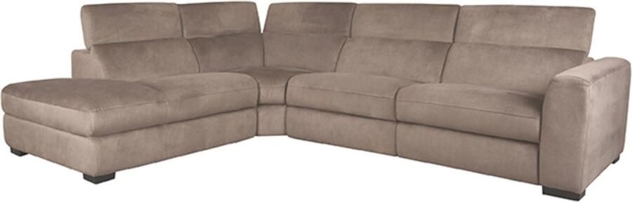 LABEL51 Livordo Hoekbank Bruin Velvet Links Met Armleuning