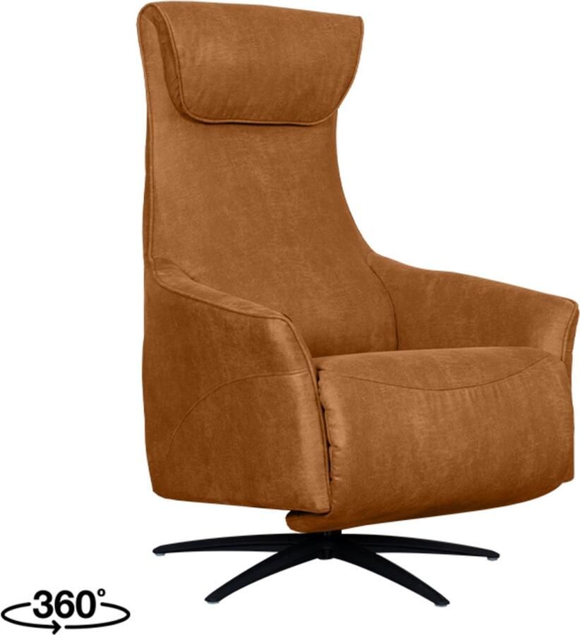 LABEL51 Lund Fauteuil Bruin Stof One Size Draaibaar Met Armleuning