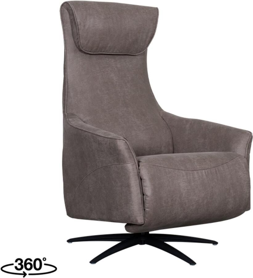LABEL51 Lund Fauteuil Bruin Stof One Size Draaibaar Met Armleuning - Foto 4