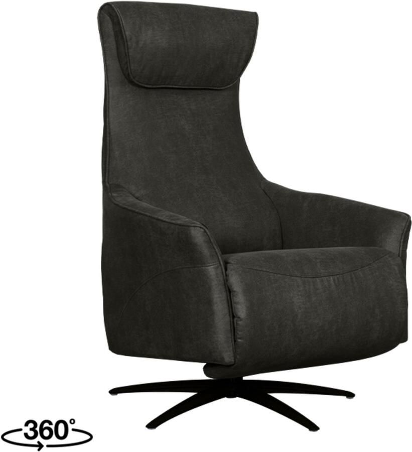 LABEL51 Lund Fauteuil Grijs Stof One Size Draaibaar Met Armleuning - Foto 2