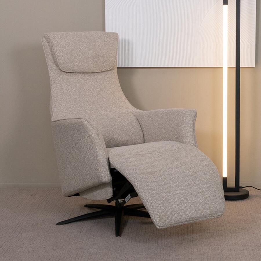 LABEL51 Lund Fauteuil Naturel Stof One Size Draaibaar Met Armleuning