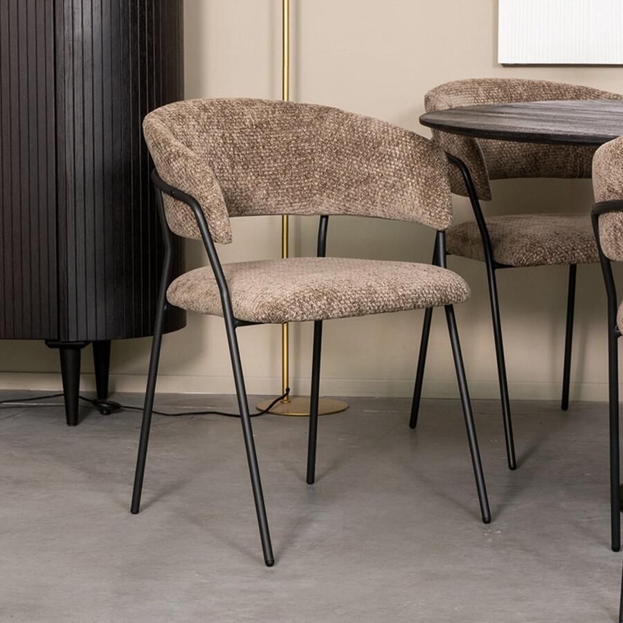 LABEL51 Eetkamerstoelen 2 st Monza 46x54x88 cm antracietkleurig