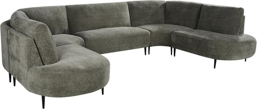 LABEL51 Milano Bank Groen Stof U-Bank