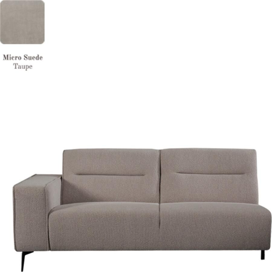 LABEL51 Nero Bank Bruin Micro Suede 2 5-Zits Arm Links Voorstaand