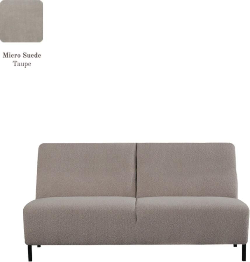 LABEL51 Nero Bank Bruin Micro Suede 2 5-Zits Zonder Arm