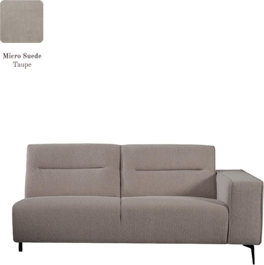 LABEL51 Nero Bank Bruin Micro Suede 2 5-Zits Arm Rechts Voorstaand