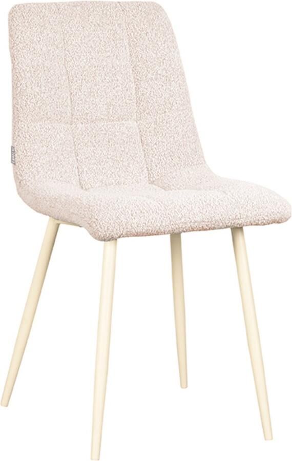 LABEL51 Nino Eetkamerstoel Naturel Stof Shaded White Frame Stoel Normale eetkamerstoel - Foto 2