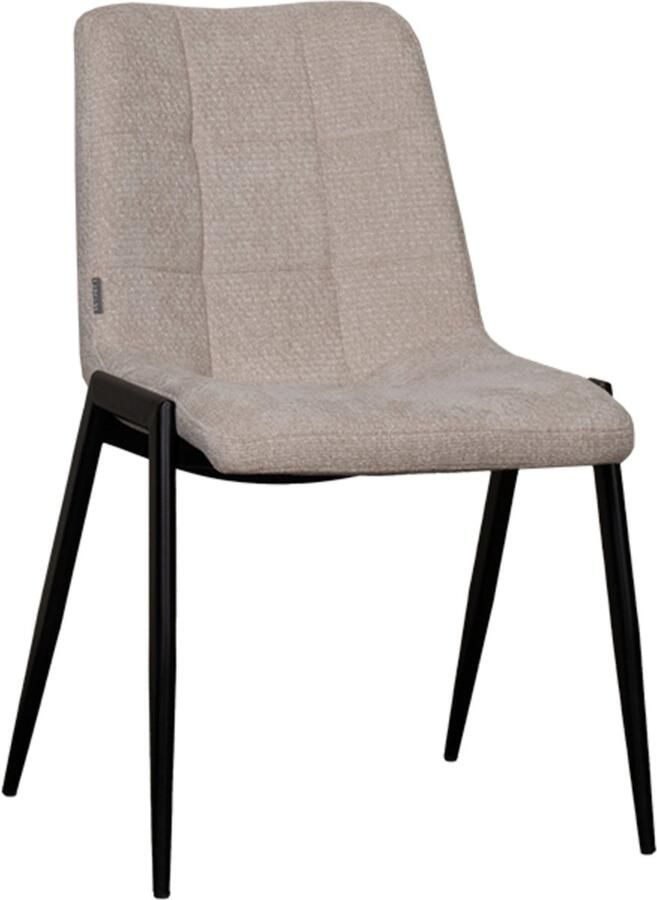 LABEL51 Noor Eetkamerstoel Naturel Velvet Black Frame Stoel Normale eetkamerstoel