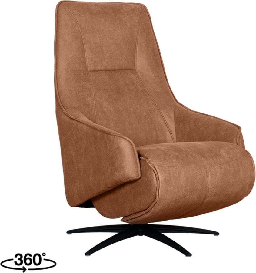 LABEL51 Odense Fauteuil Bruin Stof One Size Draaibaar Met Armleuning