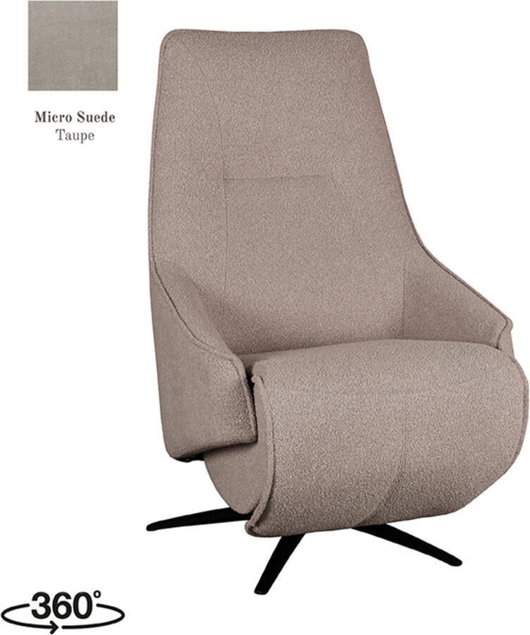 LABEL51 Odense Fauteuil Bruin Stof One Size Draaibaar Met Armleuning