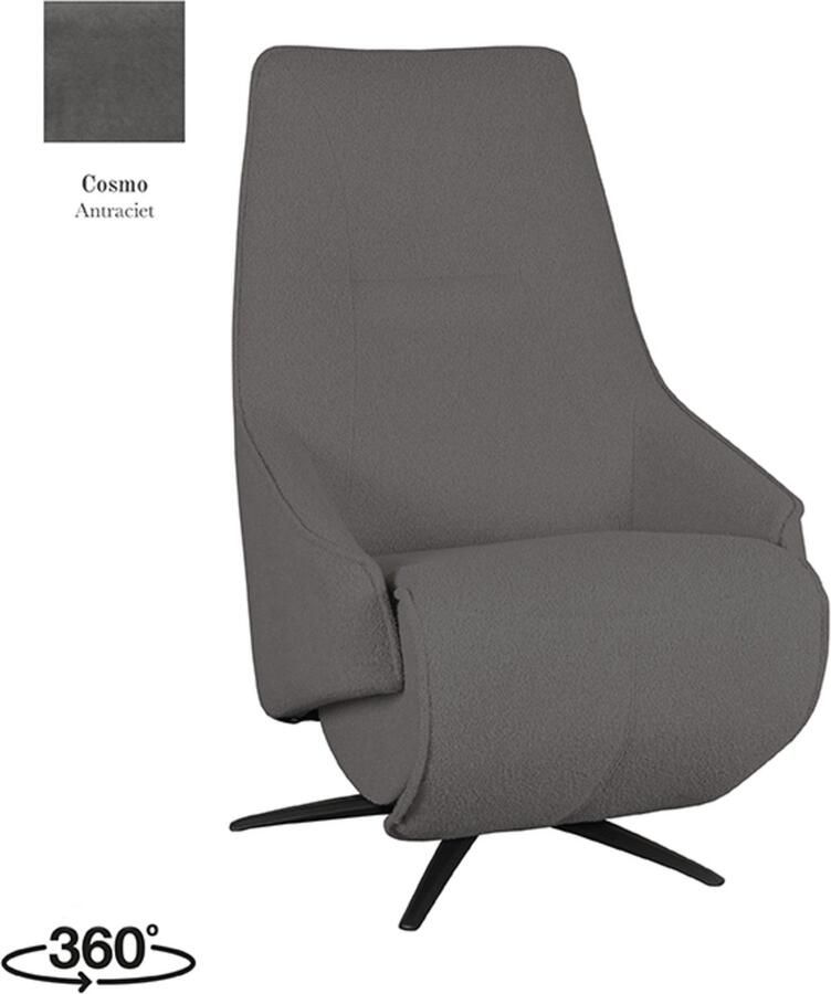 LABEL51 Odense Fauteuil Grijs Stof One Size Draaibaar Met Armleuning - Foto 3