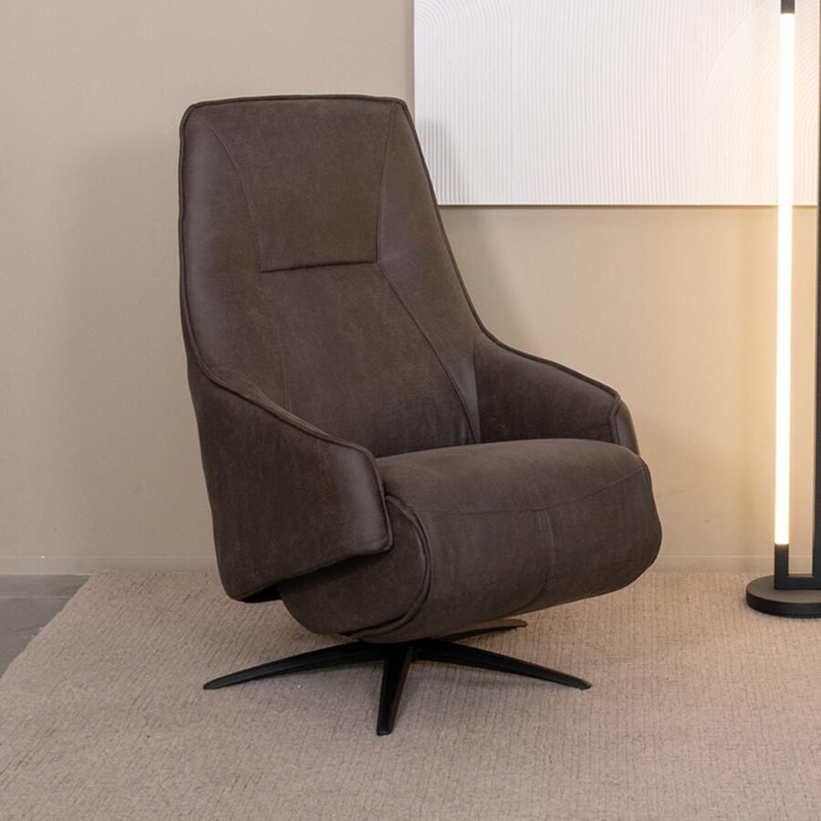 LABEL51 I_Odense Fauteuil GRIJS Stof One Size Draaibaar Met Armleuning - Foto 4