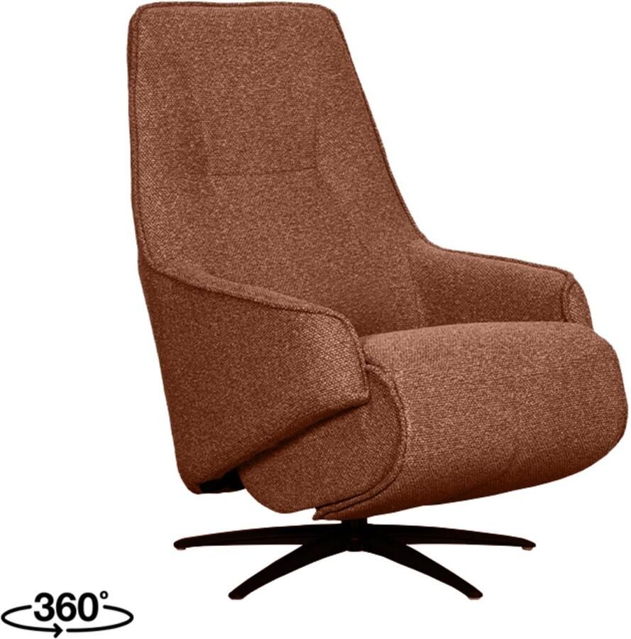 LABEL51 Odense Fauteuil Oranje Stof One Size Draaibaar Met Armleuning