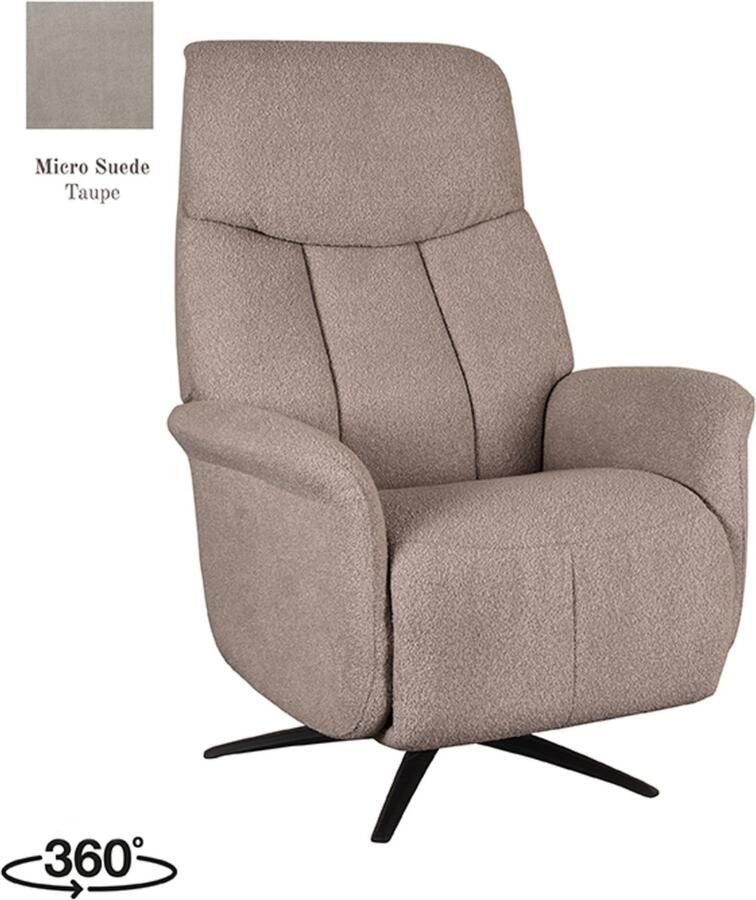 LABEL51 Oslo Fauteuil Bruin Stof One Size Draaibaar Met Armleuning - Foto 2