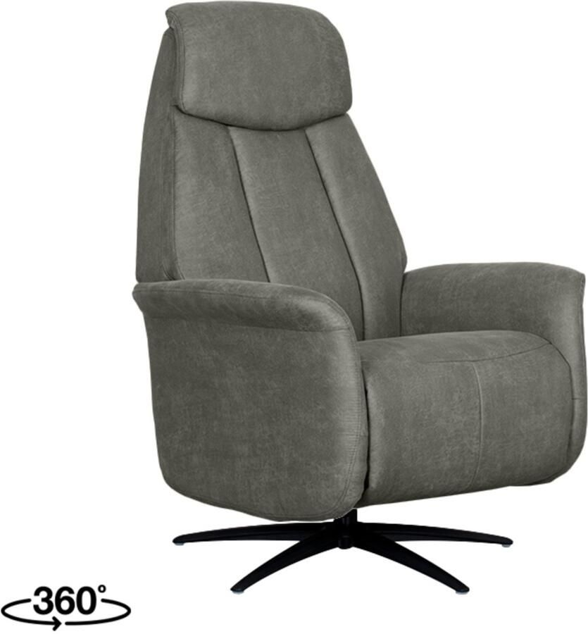 LABEL51 Oslo Fauteuil Bruin Stof One Size Draaibaar Met Armleuning