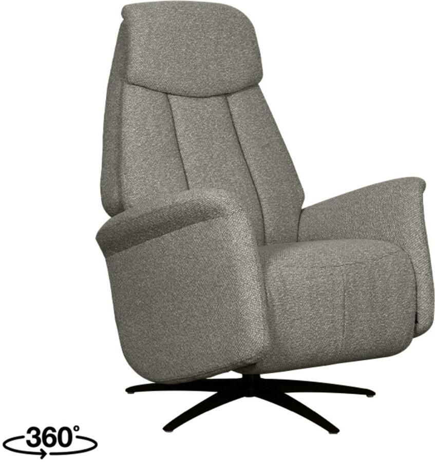 LABEL51 Oslo Fauteuil Grijs Stof One Size Draaibaar Met Armleuning