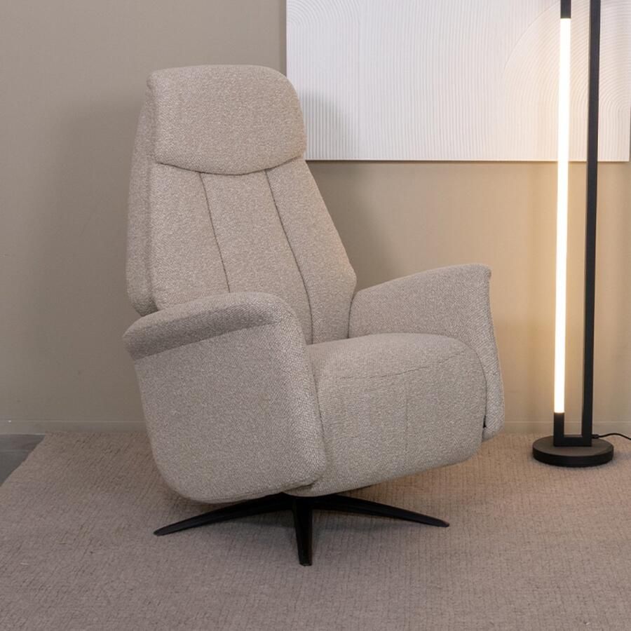 LABEL51 Oslo Fauteuil Naturel Stof One Size Draaibaar Met Armleuning