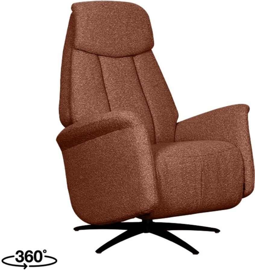 LABEL51 Oslo Fauteuil Oranje Stof One Size Draaibaar Met Armleuning