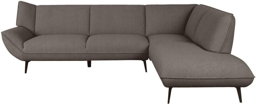 LABEL51 Pesaro Hoekbank Bruin Stof Rechts Met Armleuning